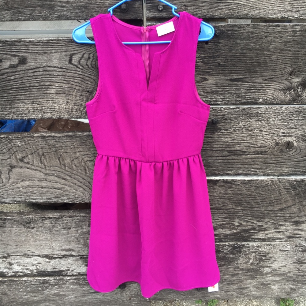 Purple Sleeveless V Slit Dress NWOT